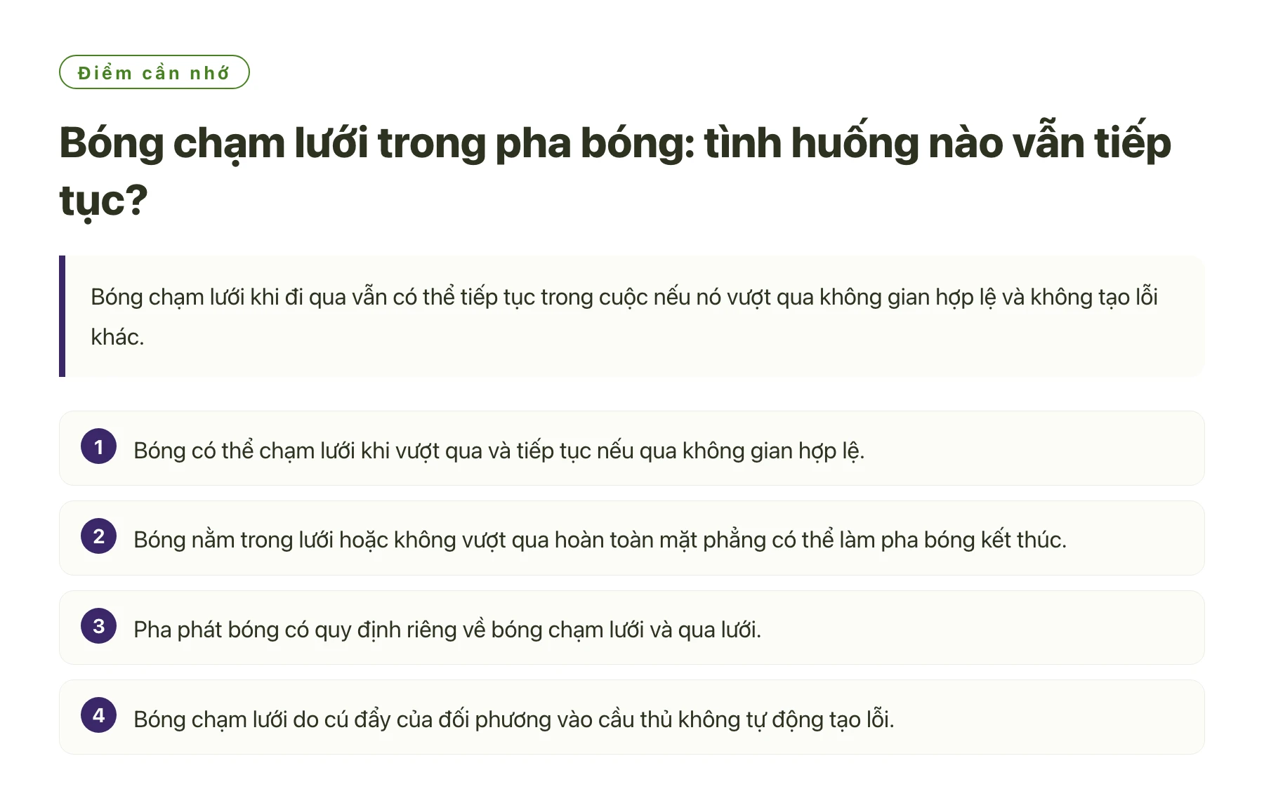 Bóng chạm lưới trong pha bóng: tình huống nào vẫn tiếp tục?——全文要点速览
