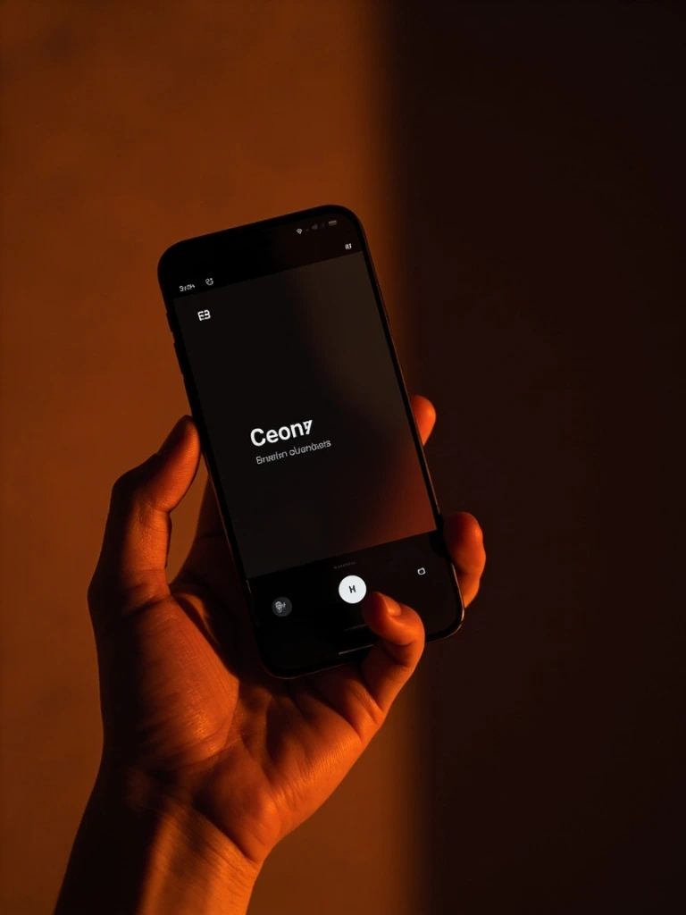 Halcyon consumer banking app running on a smartphone, lit from the side